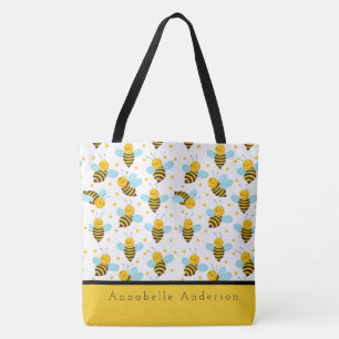 Happy bijen personaliseren Canvas tas