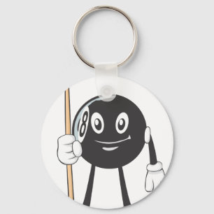 Happy Billiard Eight Ball Sleutelhanger