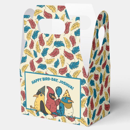 Happy Bird Day Cartoon Birds thema Verjaardag Bedankdoosjes (Geopend)