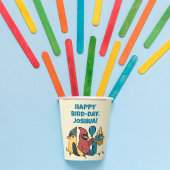 Happy Bird Day Cartoon Birds thema Verjaardag Papieren Bekers