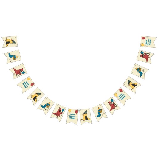 Happy Bird Day Cartoon Birds thema Verjaardag Vlaggetjes (Alle)