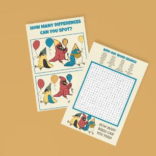Happy Bird Day Cartoon Vogelspeldjes Flyer
