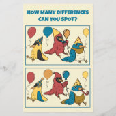 Happy Bird Day Cartoon Vogelspeldjes Flyer (Achterkant)