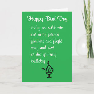 Happy Bird Day Een grappig verjaardagsgedicht Kaart