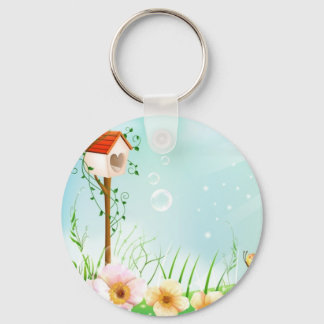 Happy Birdhouse Sleutelhanger