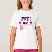 Happy Birth Day T-shirts voor meisjes (Voorkant)
