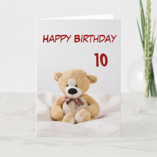Happy Birthday 10th Teddy Bear Theme Kaart