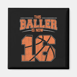 Happy Birthday 16-jarige Basketball Boys Zestien Magneet