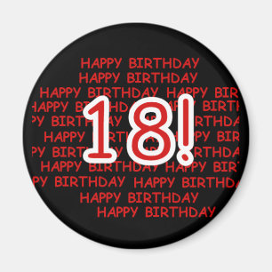 Happy Birthday 18 Magneet
