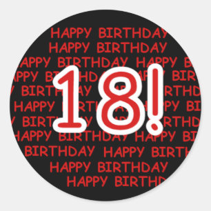 Happy Birthday 18  Ronde Sticker