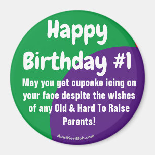Happy Birthday #1 cupcake-ijsje Magneet