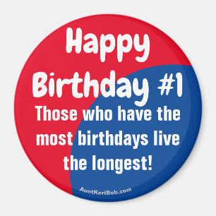 Happy Birthday #1 koelkast Magnet Magneet
