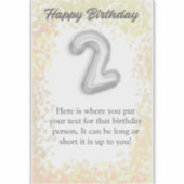 Happy birthday 2 year old sticker (Devant)