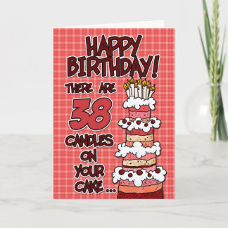 Happy Birthday - 38 jaar oud Kaart