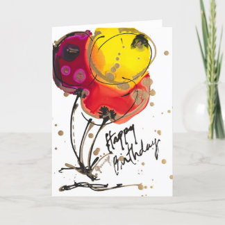 Happy Birthday 3-ballonnen Lovitude Blank Note Kaa Bedankkaart
