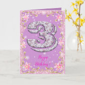 Happy Birthday 3 Kaart (Gele Bloem)