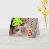 Happy Birthday 3 Year Kaart (Gele Bloem)