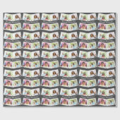 Happy Birthday 4 Photo Collage Pattern Gray Cadeaupapier (Vlak)