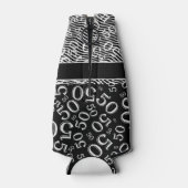 Happy Birthday 50th Number Pattern Black/White 50 Flesjeskoeler (Achterkant)