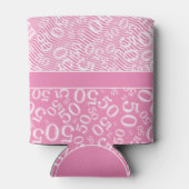 Happy Birthday 50th Number Pattern Pink/White 50 Blikjeskoeler (Achterkant)