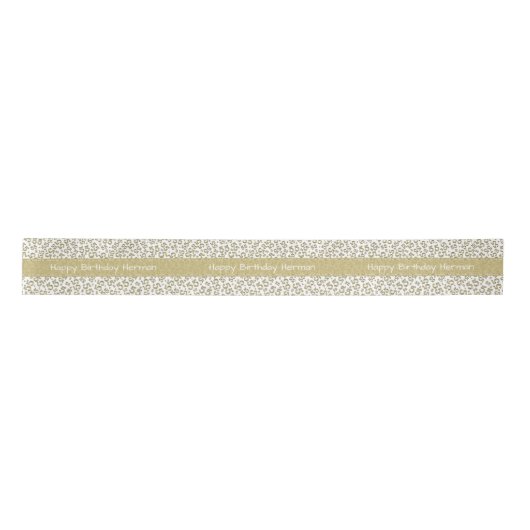 "Happy Birthday" 55 Random Number Pattern Gold Lint (Voorkant)