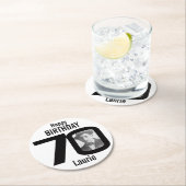 Happy birthday 70e naam en fotopapier onderzetters (Insitu)