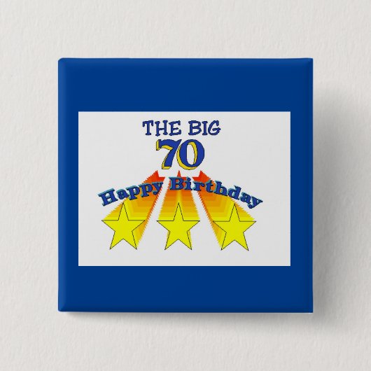 Happy Birthday 70th Button (Voorkant)