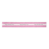"Happy Birthday" 80 Number Pattern Pink and White Lint (Voorkant)