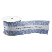 "Happy Birthday" 90 Number Pattern Blue and White Lint (Spoel)