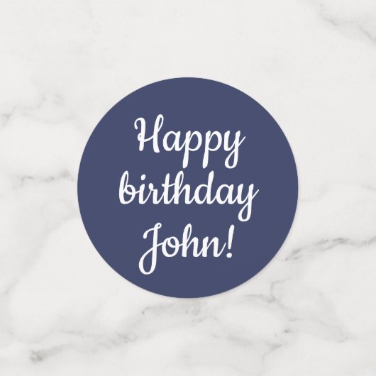 Happy Birthday - Aangepast, aangepast blauw en wit Confetti (Kleine voorkant)