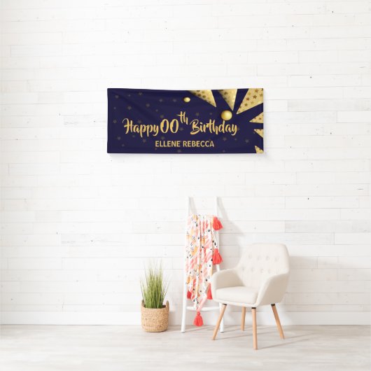 Happy Birthday - Aangepast jaartal - Aangepaste pe Spandoek (Insitu)