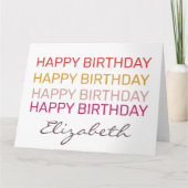 Happy Birthday aangepaste naam Kaart (Voorkant)