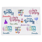 Happy Birthday - Aangepaste naam van aangepaste pa Groot Cadeauzakje (Voorkant)
