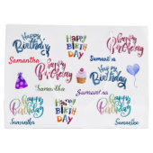 Happy Birthday - Aangepaste naam van aangepaste pa Groot Cadeauzakje (Achterkant)