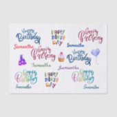 Happy Birthday - Aangepaste naam van aangepaste pa Tissuepapier (Voorkant)