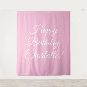 Happy Birthday aangepaste script naam tekst licht Wandkleed