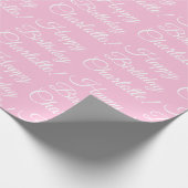 Happy Birthday aangepaste scriptnaam tekst lichtro Cadeaupapier (Hoek)