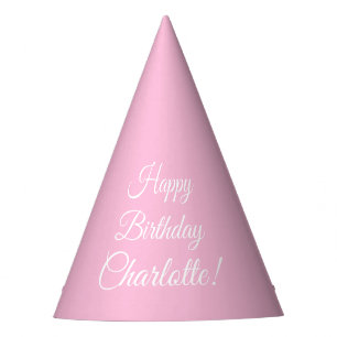 Happy Birthday aangepaste scriptnaam tekst lichtro Feesthoedjes
