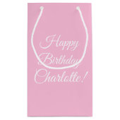 Happy Birthday aangepaste scriptnaam tekst lichtro Klein Cadeauzakje (Achterkant)