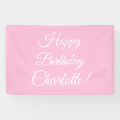 Happy Birthday aangepaste scriptnaam tekst lichtro Spandoek (Horizontaal)