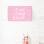Happy Birthday aangepaste scriptnaam tekst lichtro Spandoek (Insitu)