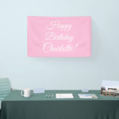 Happy Birthday aangepaste scriptnaam tekst lichtro Spandoek (Beurs)