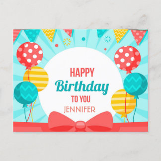 Happy Birthday Aankondigingskaart