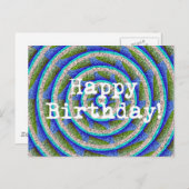 Happy Birthday Abstract Briefkaart (Voorkant / Achterkant)