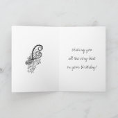 Happy Birthday Abstracte Doodle Kaart (Binnen)