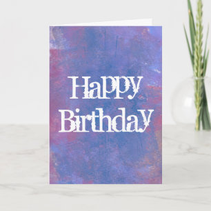Happy Birthday Abstracte in Blauw, Paarse en rood Kaart