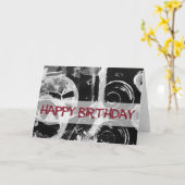 Happy Birthday - abstracte kunst Kaart (Gele Bloem)