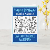 Happy Birthday Accessoires Salesman Kaart (Gele Bloem)