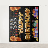 Happy Birthday-achtergrond Wandkleed (Voorkant)