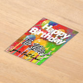 Happy Birthday   Acryl Uitnodigingen (Laagn)